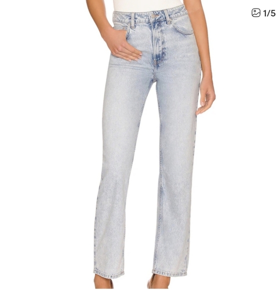 Free People Pacifica Jeans Light Wash Blue Straight Leg Jeans We The Free 28 - Picture 5 of 12